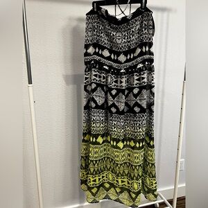 Patterned Black and Yellow Women's Skirt